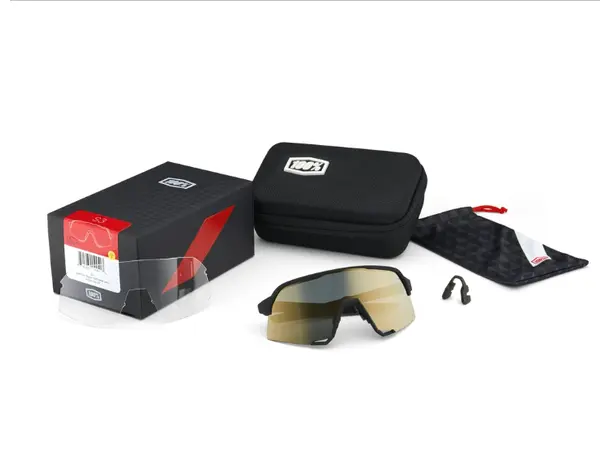 100% S3 Brille - Soft Tact Black Soft Gold Lens 