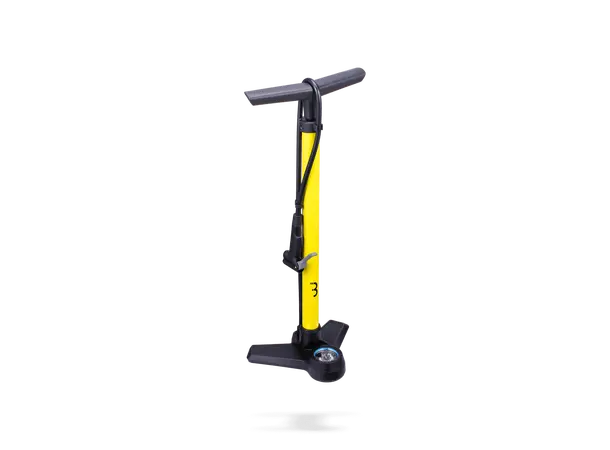 BBB AirBoost BFP-21 Manometerpumpe Gul Stål, 62cm, alle ventiler, 130psi/9bar 