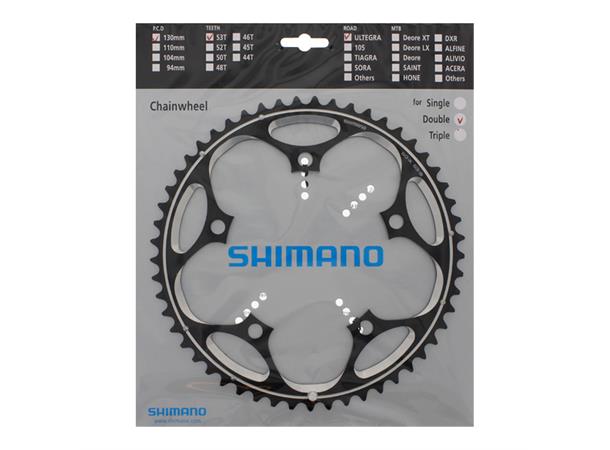 Shimano Krankdrev 53T 6601-G 130mm 130mm, grå, 10-delt