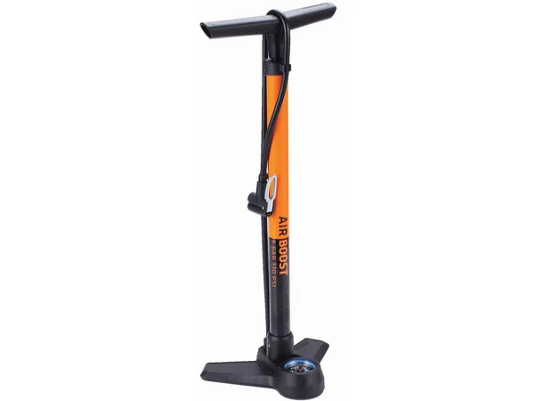 BBB AirBoost BFP-21 Manometerpumpe Orang Stål, 62cm, alle ventiler, 130psi/9bar 