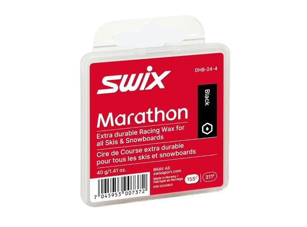Swix DHB-24-4 Marathon Black Hard og slitesterk glidvoks.
