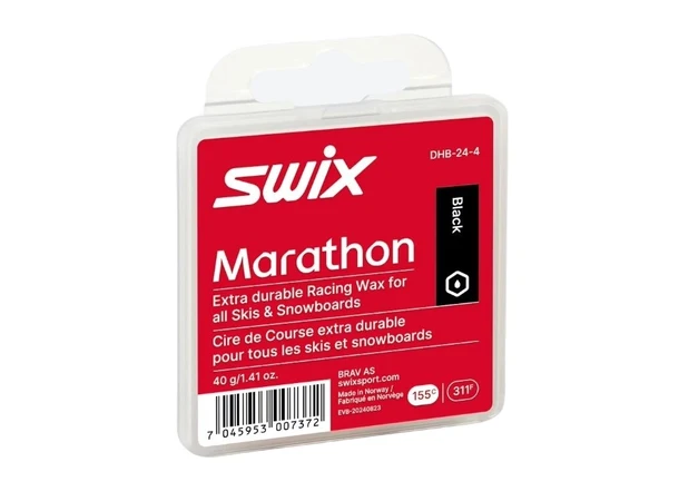 Swix DHB-24-4 Marathon Black Hard og slitesterk glidvoks. 