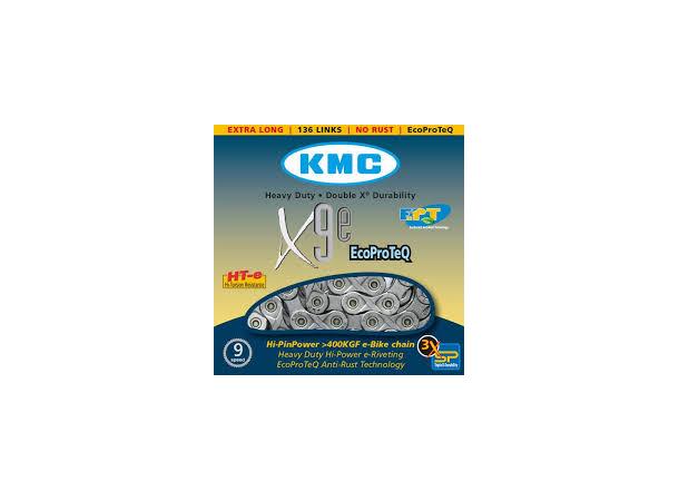 KMC X9e El-Sykkel Kjede 1/2"x11/128" Sølv, 136 ledd, 6.6mm