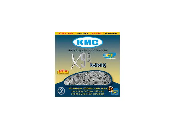KMC X9e El-Sykkel Kjede 1/2"x11/128" Sølv, 136 ledd, 6.6mm 