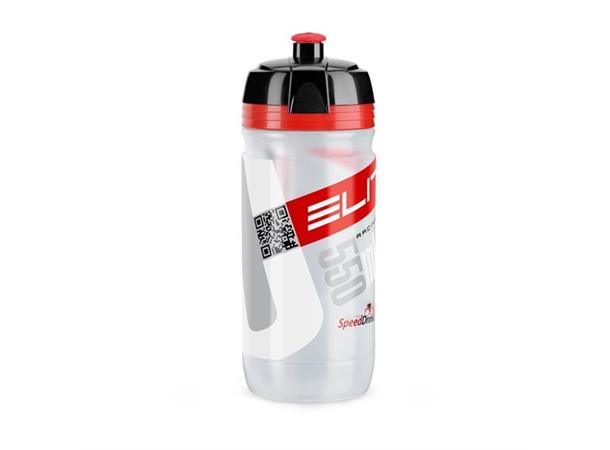 Flaske Elite Corsa 550ml klar/rød logo