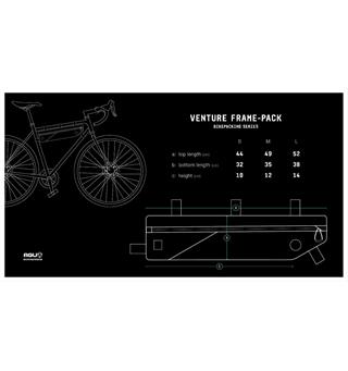AGU Venture Bikepacking Rammeveske L 5.5L, sort, 210gr, 52 x 14 x 6cm