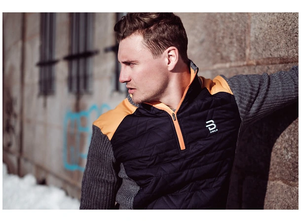 Dæhlie Half Zip Comfy Herre Blå/grå Stilig, varm ullgenser. Golden sun 