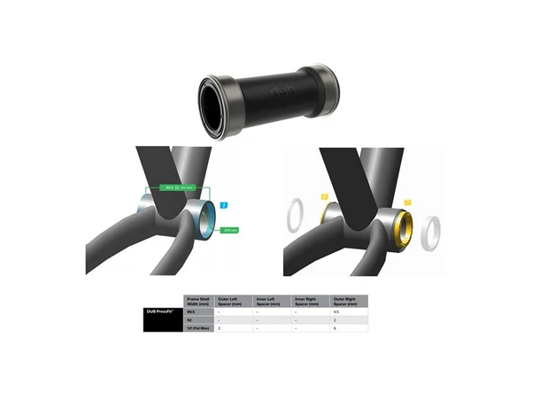 SRAM Bottom bracket DUB PressFit 89,5/92 Standard bearings DUB 89,5/92 mm 