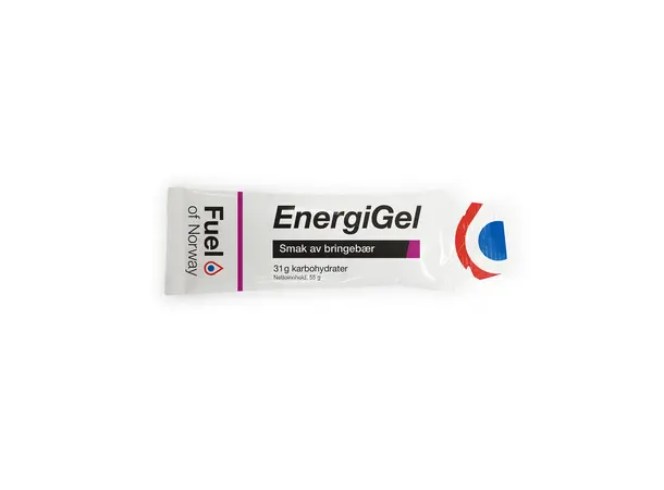 Fuel of Norway EnergiGel Bringebær 55g, 31g karbohydrater 