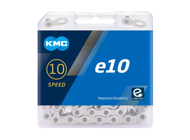 KMC e10 El-Sykkel Kjede Sølv 10-Delt, 122 ledd, 5.88mm 