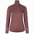 Johaug Aerial Woolmix Half Zip 2.0 S Brownish red, Lett og varmende genser