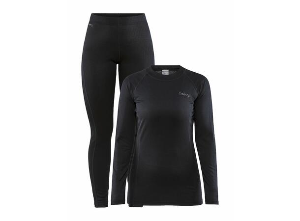 Craft Core Warm Baselayer Set Sort W Varmt superundertøysett til dame