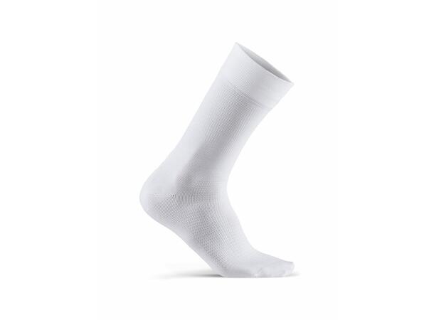 Craft Essence Sock White 46-48 Slitesterk sykkelsokk med rett lengde