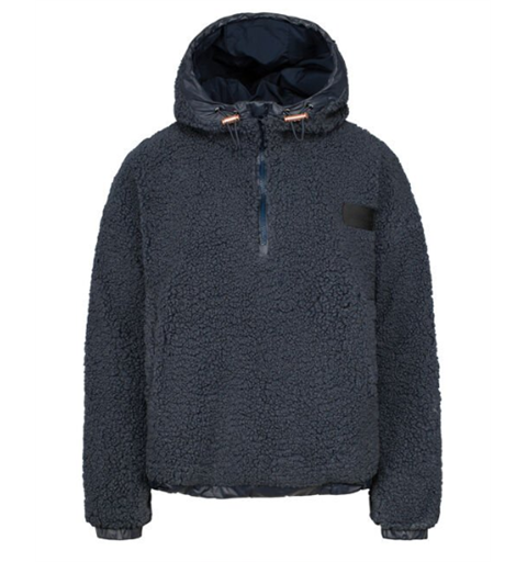Johaug Sway Pile Hettegenser Dark blue, supermyk hettegenser med zip