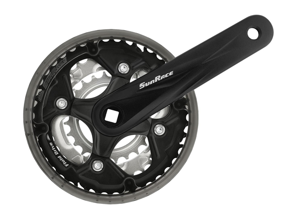 SunRace M500 7/8-Delt Krankarmsett 24-34-42, 175mm, firkant, 68/127 u/lager