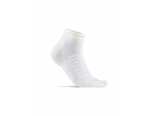 Craft Adv Dry Mid Sock Hvit Høyfunksjonell treningssokk 