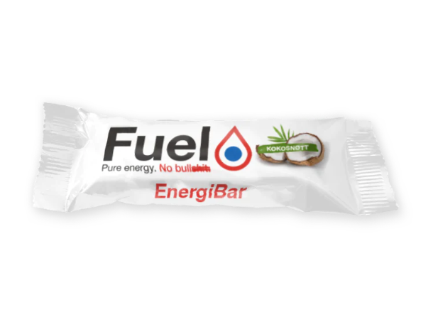 Fuel of Norway Energibar Kokos 50g, glutenfri, 32g karbohydrater