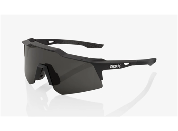 100% Speedcraft XS Soft Tact Black Multisportbrille - Smoke lens