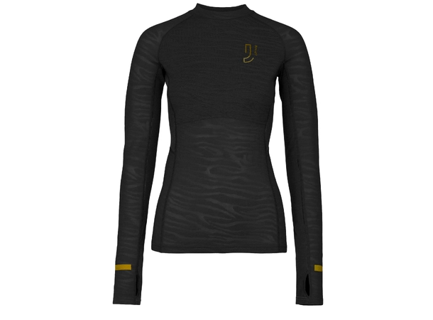 Johaug Advance Tech Wool LS Black, teknisk ulltrøye 