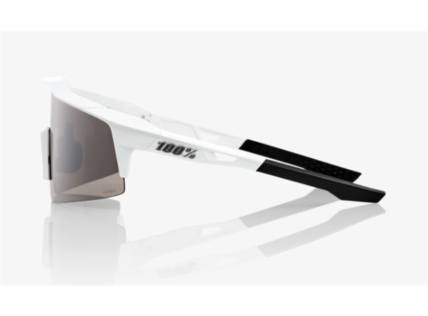 100% Speedcraft SL Matte White HiPER Silver Mirror Lens - Briller