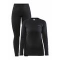 Craft Core Warm Baselayer Set Sort W L Varmt superundertøysett til dame