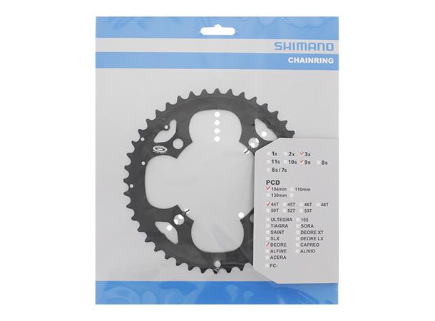 Shimano Krankdrev 44T FC-M590 104mm, svart, 9-delt