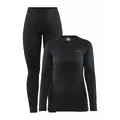 Craft Core Warm Baselayer Set Sort W XL Varmt superundertøysett til dame