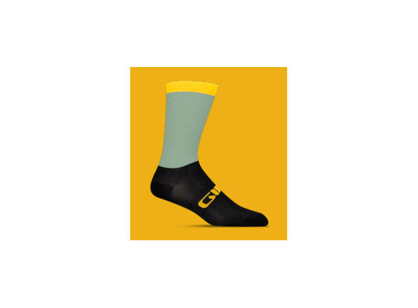 GIRO Comp High Rise Sokker S Green wavy 