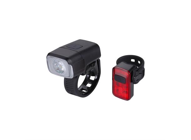 BBB NanoStrike 400 Combo Lyktesett LED, 400/100 lumen, USB, Sort