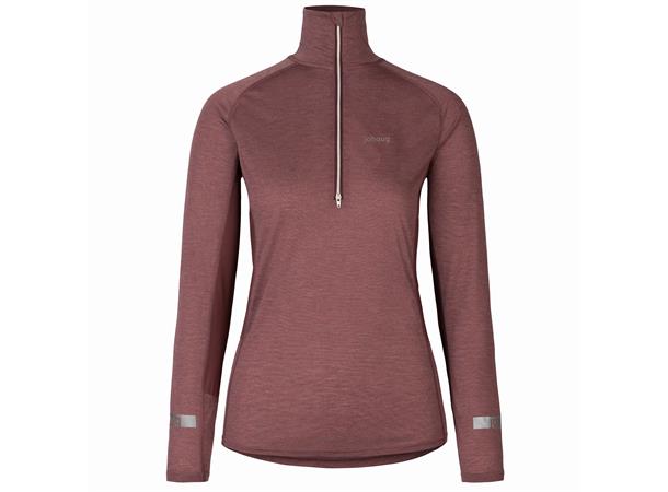 Johaug Aerial Woolmix Half Zip 2.0 Brownish red, Lett og varmende genser