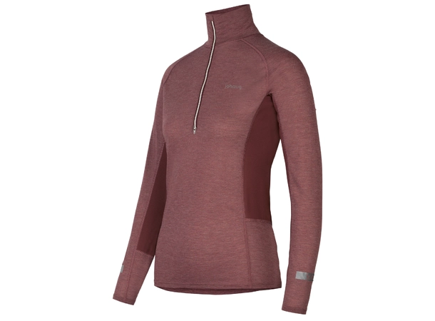 Johaug Aerial Woolmix Half Zip 2.0 Brownish red, Lett og varmende genser 