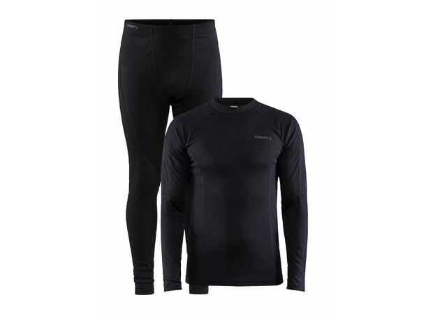 Craft Core Warm Baselayer Set M Sort Varmt superundertøy-sett