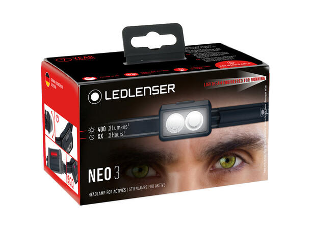 Ledlenser Hodelykt NEO3 Black/Grey Lett og kompakt hodelykt, 400lm