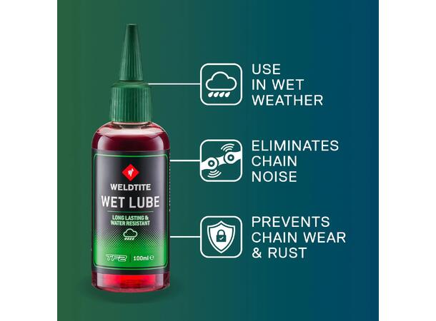 Weldtite Wet Lube, 100 ml Sykkelolje for våte og sølet forhold 