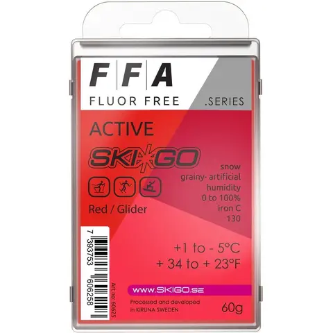 Skigo FFA Red Glider | -5 / +1 200gr, for kornete snø og kunstsnø