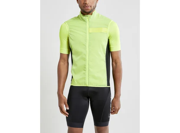 Craft ADV Essence Light Wind Vest Flumino yellow, synlig sykkelvest 