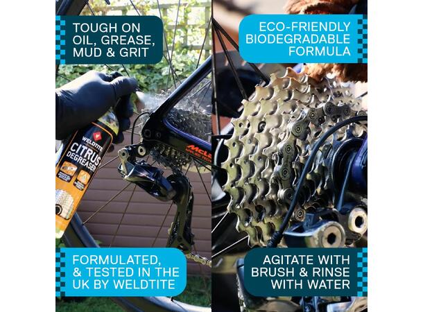 Weldtite Citrus Degreaser, 1000ml Effektiv sitrusrens for drivverk og kjed 