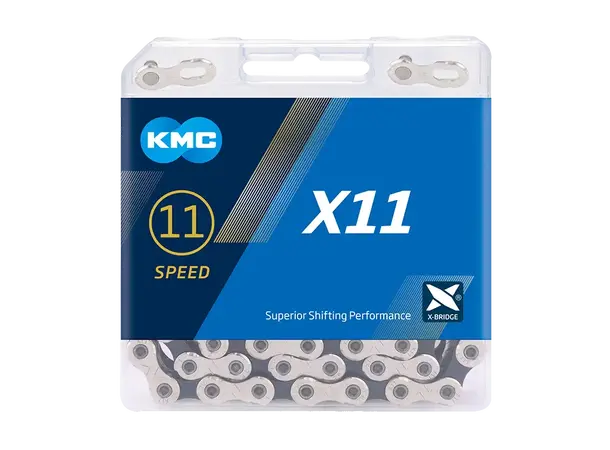 KMC X11 Kjede Sølv/sort 11-delt, 118 ledd, 5.65mm, 257gr 