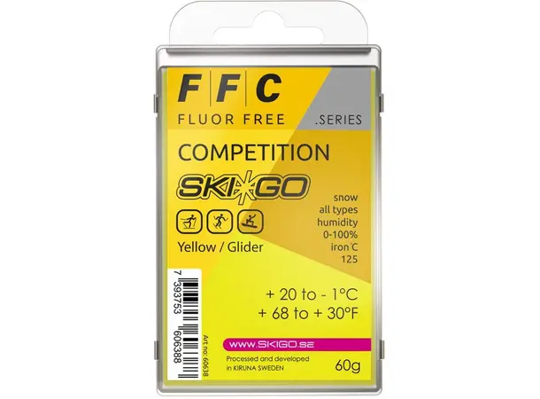 Skigo FFC Yellow Glider | -1 /-12 60g, racingglider for alle snøtyper 
