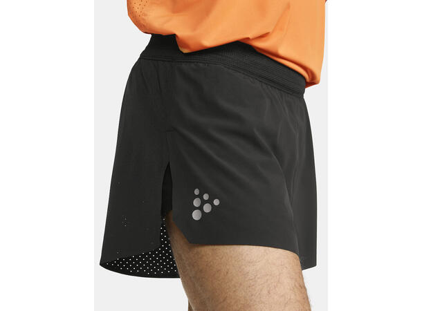 Craft PRO Hypervent Split Short 2 M Løpe-shorts med splitt, Sort 