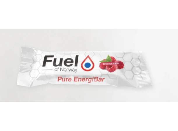 Fuel of Norway Energibar Bringebær 50g, glutenfri, 32g karbohydrater 