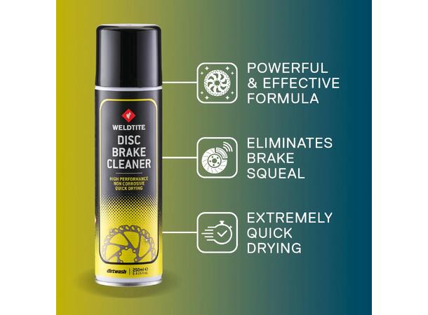 Weldtite Disc Brake Cleaner Spray 250ml Rask og effektiv rens for skivebremser 
