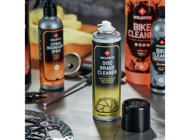 Weldtite Disc Brake Cleaner Spray 250ml Rask og effektiv rens for skivebremser 
