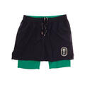 YMR Track Club Stadion Mens 2in1 Shorts Large, Navy/Warm Green