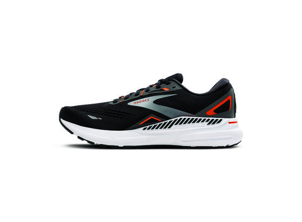 Brooks Adrenaline GTS23 Herre Black/mandarin red/silver, stabile sko