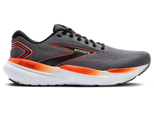 Brooks Glycerin 21 Løpesko herre Grey/mandarin red/green, mengdetrener 