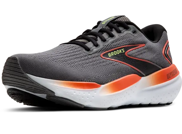 Brooks Glycerin 21 Løpesko herre Grey/mandarin red/green, mengdetrener 