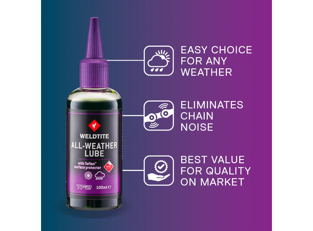 Weldtite All-weather Lube, 100ml Telfonbasert sykkelolje 