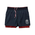 YMR Track Club Stadion Mens 2in1 Shorts XLarge, Navy/Burgundy
