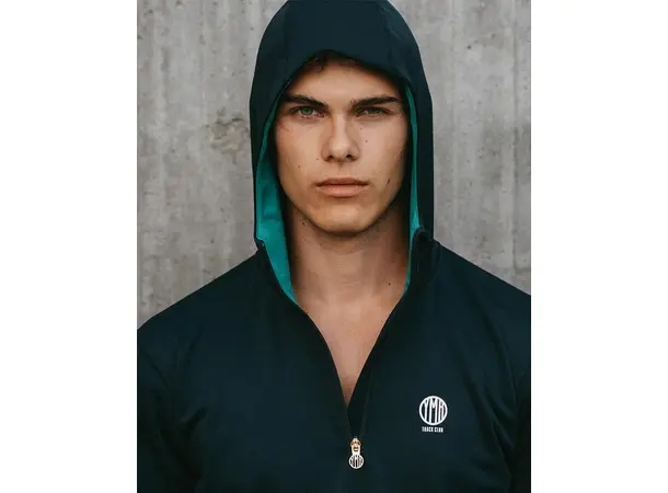YMR Track Club Åsunden Mens Half Zip Isolert løpethoodie for menn 
